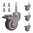 Furniture Casters 2 inch, Dining Chairs Casters Set of 4 with 5/16" x 1-1/2" (8 x 38mm) Stem and Sockets, Swivel Rubber Casters for Furniture Crib Trolley