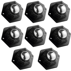 8 Pack Self Adhesive Caster Wheels, Swivel Wheels for Furniture, Load Capacity 30 LBS Per Caster Wheels 1 Inch, Low Profile Paste Universal for Storage Box, Small Appliance Storage Bins (8)