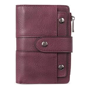 CLUCI Small Wallet for Women Leather Slim Womens Wallet Bifold Multi Card Holder Organizer Designer with Removable ID Window 