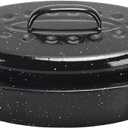 Covered Oval Roaster, 13 inches, Black