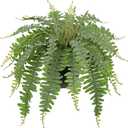 Hollyone Artificial Fern Plants in Pot 18.8" Small Artificial Boston Fern 24 Leaves for Outdoors & Indoor Faux Potted Plant Fake Ferns Bush Plant Patio Garden Farmhouse Porch Home Decor Dusty Green