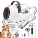 Dog Grooming Vacuum, Dog Grooming Kit with Pet Clipper Nail Grinder, 3 Suction Modes Dog Brush Vacuum with 6 Pet Grooming Tools (Brown)
