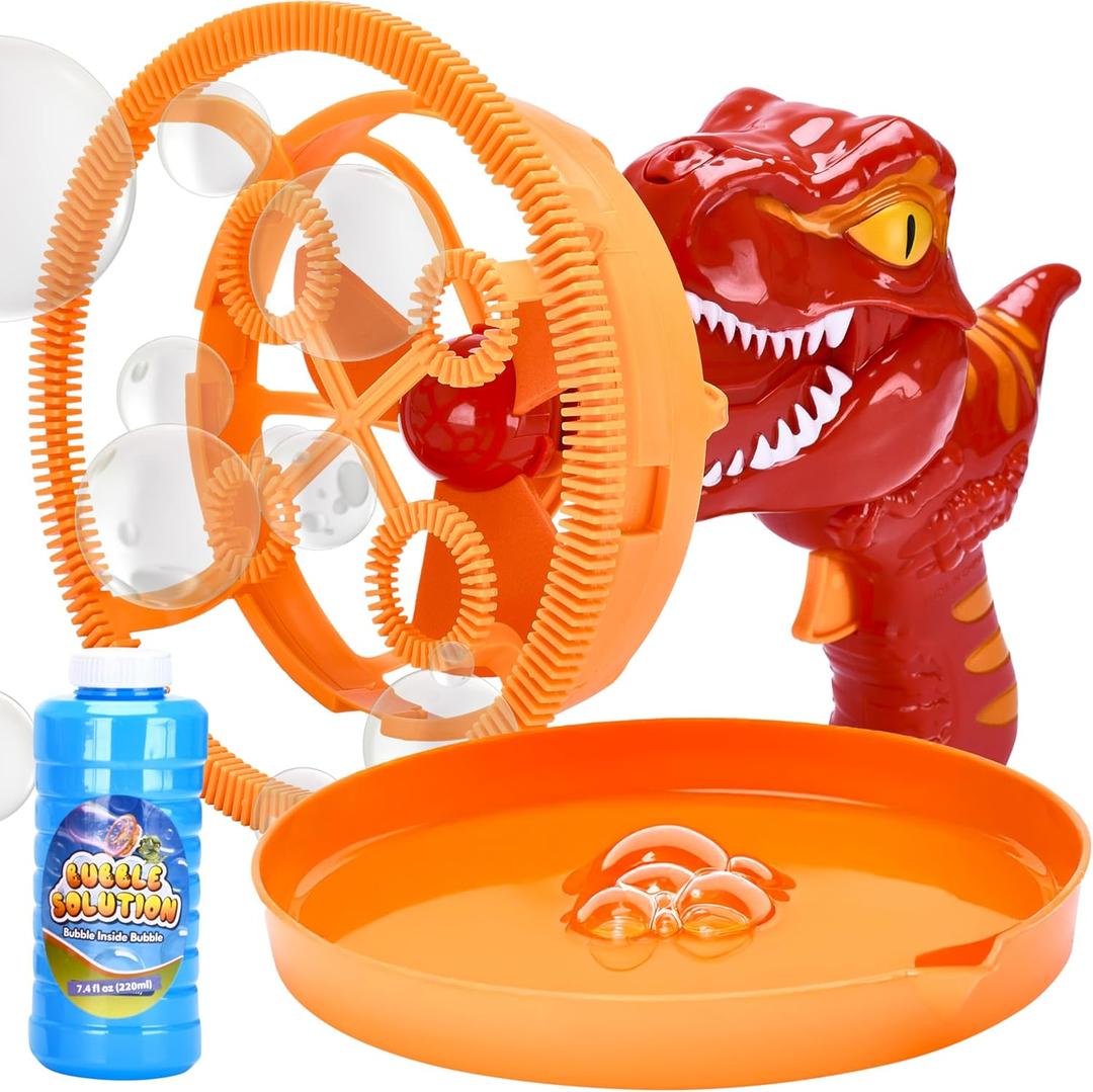 Kidzlane Dino Bubble Blower - Super Fun Handheld Bubble Blower Gun - Dinosaur Toy for Kids, Toddlers - Bubble Machine Turns into a Fan - for Parties, Easter Baskets, and Bathtime Fun - Ages 4-8 Kidzlane Dino Bubble Blower - Super Fun Handheld Bubble Blower Gun - Dinosaur Toy for Kids, Toddlers - Bubble Machine Turns into a Fan - for Parties, Easter Baskets, and Bathtime Fun - Ages 4-8