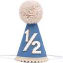 Half Birthday Hat -Baby 1/2 Birthday Cone Hat,Six Months Decorations,Party Hat Outfit for Girls/Boys (Navy Blue)
