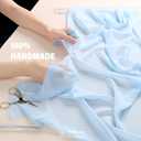 LaRibbons Chiffon Pre - Made Hair Bows Ribbon for Women Girls - Ivory Chiffon Ribbon Bows for Gift Wrapping & Wedding Decor, 24PCs