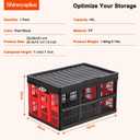 45L Collapsible Crate with Lid, Heavy Duty Collapsible Milk Crate, Plastic Crates for Storage Foldable for Home Camping Organizing