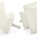 Ivilon Square Designed Style Window Side Curtain Rod, 1 1/8 inch Diameter. 16 to 28 Inch - Ivory/White