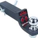 TOPTOW Trailer Hitch Ball Mount Kit with 2 inch Trailer Ball and 5/8 inch Hitch Pin, 2 inch Drop, Fits 2 inch Hitch Receiver, Matte Black