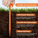 15 Pack Plastic Spiral Tent Stakes - 10 Inch Heavy Duty Screw-in Sand Anchors Pegs - Windproof Plastic Ground Anchor Stakes for Secure Tents, Inflatables, Canopies, Tarps, Garden Structures
