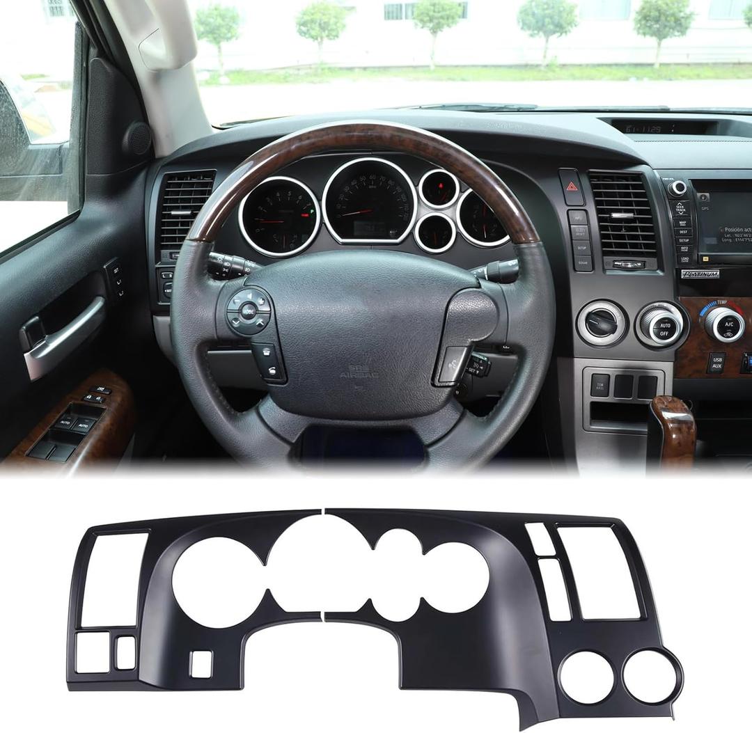 Aunginsy Car Center Console Dashboard Panel Frame Cover Trim Fit Toyot@a Tundra 2007-2013 Central Control Dashboard Panel Molding Instrument Protection Frame Decorative Cover ABS Interior Accessories