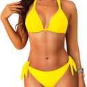 Women Halter Bikini Set - Two Piece Triangle Swimsuit Tie Bathing Suit 2025 Cute Swimwear