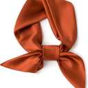 SHIROUYU 100% Mulberry Silk Scarf 26.5'', Lightweight Solid Color Square Neckerchief, Soft Satin Hair Scarf with Gift Wrap