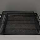 Mind Reader Stackable Paper Tray, Desktop Organizer, File Storage, Office, Metal Mesh, 13.25" L x 9.75" W x 6.25" H, 2 Pcs., Black
