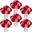 6 Set Pre-Made Flower Table Centerpieces - Burgundy & Dusty Pink