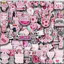 3 x 100PCS Soccer Stickers,Vinyl Waterproo Decals for Laptops Water Bottles Journals,Pink Soccer Sporty Gifts