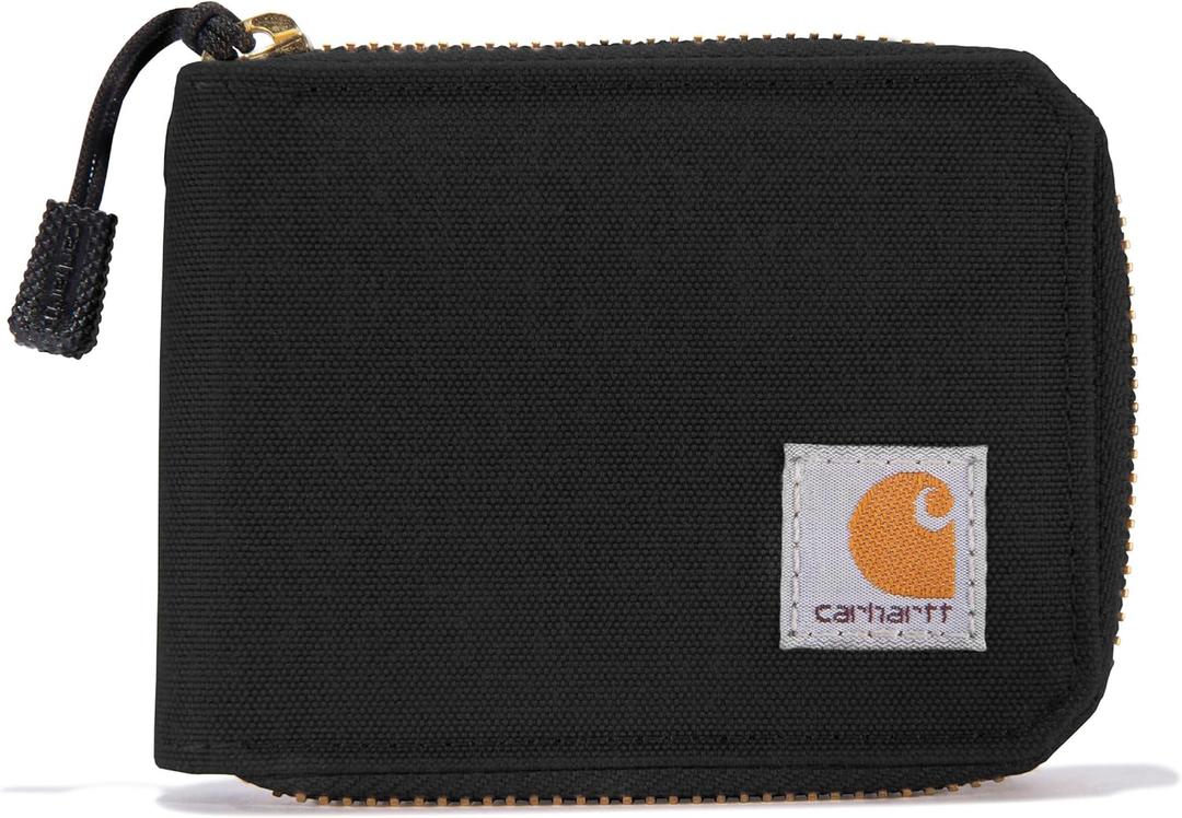 Carhartt Men's Nylon Duck Zipper Wallet, Black