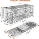 Humane Live Animal Cage Trap, 23.3x7.2x7.7 Inch Collapsible Live Animal Cage Trap Rabbits, Stray Cats, Raccoon, Mole, Squirrels Outdoor Small Animal Trap, Humane Catch & Release