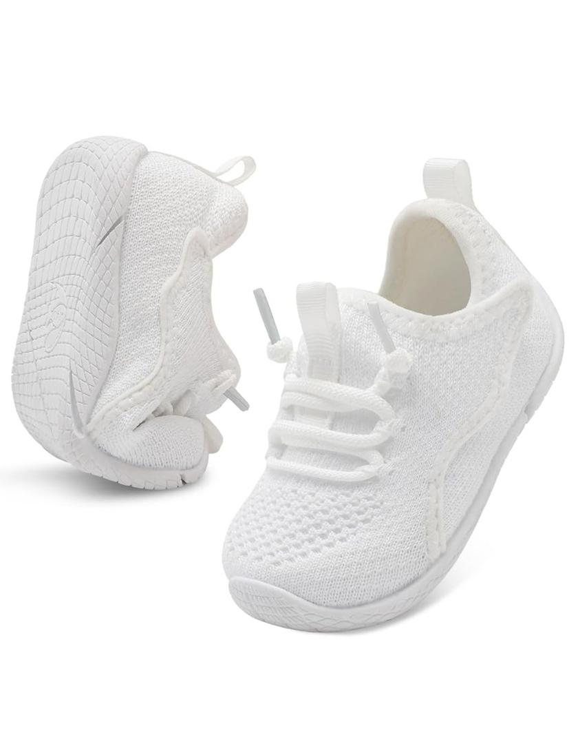 relxfeet Toddler Boys Girls Shoes Little Kids Sneakers Lightweight Breathable Slip on Walking Tennis Shoes 12.0 White