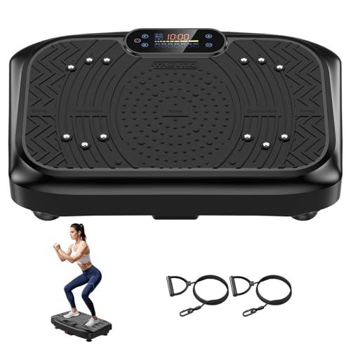 Vibration Plate Exercise Machine Weight Loss, Full Body Workout Vibration Plate Lymphatic Drainage, 199 Adjustable Speeds Power Shaping Vibrating Plate 450 Lbs Capacity Fitness Platform Black