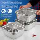 2 in 1 Large Stainless Steel Sink Basin with Colander, Lancisism 12.6" Stainless Steel Washing-up Bowl Multi-purpose Dish Tub for Sink Wash Basins Dishpan for Sink, 32 CM