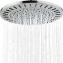 BRIGHT SHOWERS Rain Shower Head, 9 Inch High Pressure Waterfall Showerhead with Adjustable Angle and Anti-clogging Silicone Nozzles, Luxury Bathroom Overhead Shower, Brushed Nickel