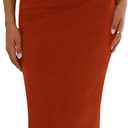 PRETTYGARDEN Women's 2026 Summer Formal Maxi Dresses Sleeveless One Shoulder Bodycon Ruched Mesh Wedding Guest Cocktail Dress (Orange, XL)