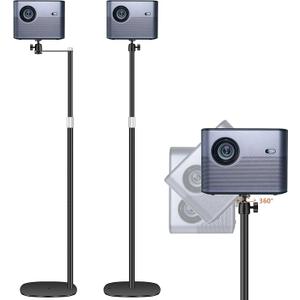 POLESTO Projector Mount, Universal Projector Stand Height Adjustable 35" to 50" with 360° Angle Rotation, SpaceSaving, Compatible with Projectors Vlog DVR Cameras, for Home Office Outdoor Movie