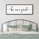 Be Our Guest Sign Wall Decor - 41X14 Be Our Guest Wall Art Wood Framed Wall Decor for Bedroom Be Our Guest Sign Above Bed Be Our Guest Wall Art Hanging(Black)
