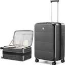 Hanke Hardside Expandable Checked Luggage, 24 Inch Top Opening Trunk Luggages with Spinner Wheels, All-PC Hard Shell Suitcase, Lightweight TSA Checked-Medium(Graphite Grey, 83L)