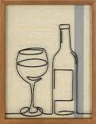 Wine & Coffee Wire Linen Wall Art, 11 x 14 in