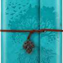 Leather Journals Notebooks with Blank Pages, Vintage Refillable Journal for Writing, Personal Travel Diary Art Sketchbook to Write in, Gifts for Women, Men, Teen Girls and Boys, 160 Pages A5 (Blue)