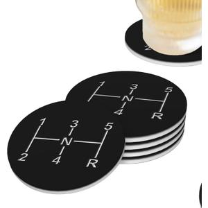 Racing Car Coasters for Drinks Set of 4, Absorbent Ceramic Drink Coasters for Coffee Table Wooden Table Cup Bar, 4 Inches (O21)