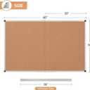 Extra Large Cork Bulletin Board 60" X 36", Foldable Notice Pin Board for Wall, Silver Aluminum Framed 5'x3' Corkboard, Wall Mounted Noticeboard with 36 Push Pins for School, Home & Office