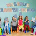 136 Pcs 12 in Extra Large Bulletin Board Letter Classroom Wall Decor Big Alphabet Letter Cutout Sticker Punctuation with Adhesive Dot Colorful Poster Back to School Education Learning Tool(Morandi)
