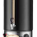 50-Cup Commercial Coffee Urn Stainless Steel Double Insulated Coffee Maker with Percolator System & Temp Control Function - Ideal for Events, Offices