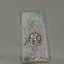 Eilkmcre for Samsung Galaxy S24 5G Case with Ring Kickstand, Clear Glitter Bling Sparkle Quicksand Flowing Liquid Soft TPU Shockproof Protective Phone Cover for Samsung Galaxy S24 5G, Silver