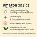 2 x Amazon Basics Makeup Remover Wipes, Gentle Cleansing, Dermatologist Tested, Night Calming, Plant Based, Alcohol-Free, Removes Waterproof Mascara, 25 Count Per Pack, Pack of 2