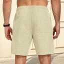 Men's Corduroy Shorts Casual Elastic Drawstring Lightweight Summer Beach Shorts with Pockets (S)