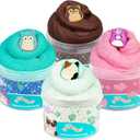 Original Squishmallows Premium Scented Slime, 4-Pack, 8 oz. Fluffy, 4 Scented, 8 Fun Add Ins, Pre-Made Sludge for Kids, Age 6+