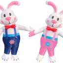 2 Packs Funny Adult Outfit Inflatable Bunny Costume Rabbit Blow-up Costume for Adult/Easter Day/Halloween/Birthday Party/Christmas
