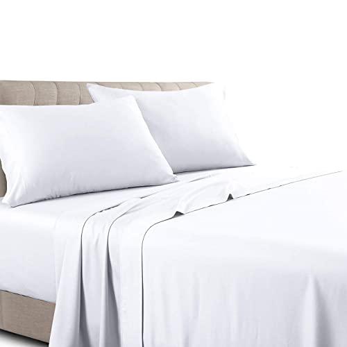 Royal Tradition Solid 300 Thread Count, 100 Percent Cotton 3PC Twin Extra Long XL Bed Sheets Set with Deep Pockets, White