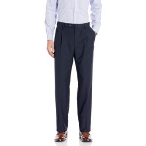 Palm Beach Men's Expander Pleat Dress Pant (30, Navy)