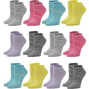 Gelante 12-Pair Women's Ankle Socks, Colorful Comfortable Lightweight Breathable Athletic
