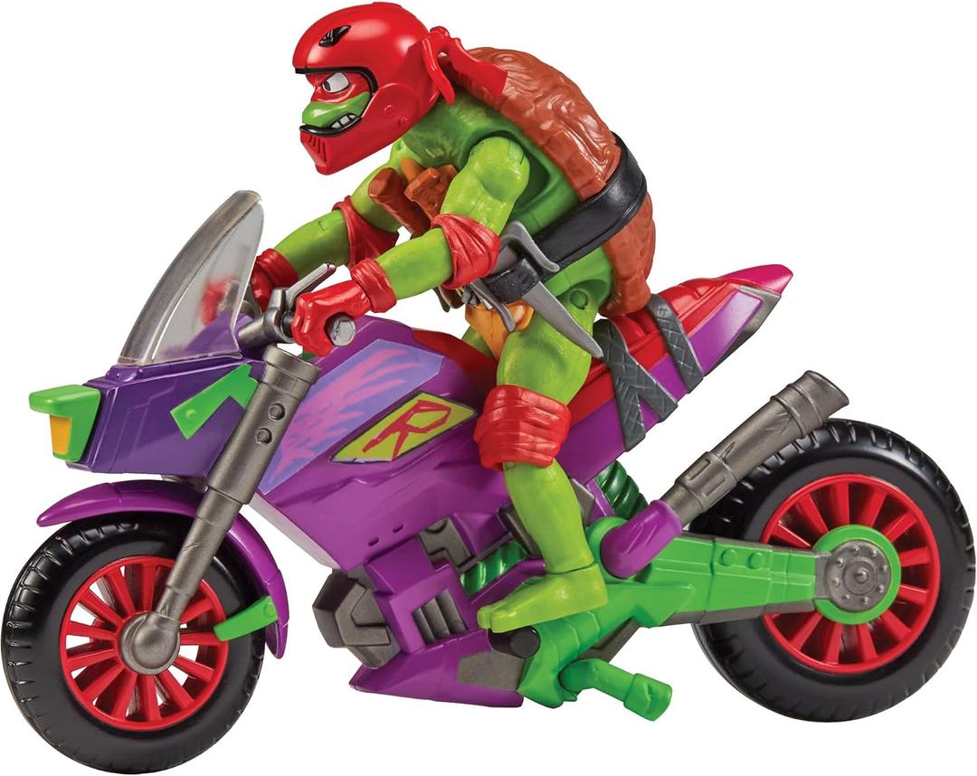 Tales of Teenage Mutant Ninja Turtles: Purple Dragon Battle Cycle with Exclusive Raphael Figure by Playmates Toys, Taille unique