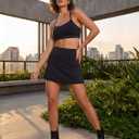 Colorfulkoala Dreamlux Skirts for Women High Rise Athletic Golf Tennis Skorts Built-in Shorts with Pockets (Black, XS)