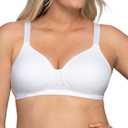 Vanity Fair Women's Full Figure Beauty Back Smoothing Bra, 4 Way Stretch Fabric, Lightly Lined Cups, Size 36C (White)