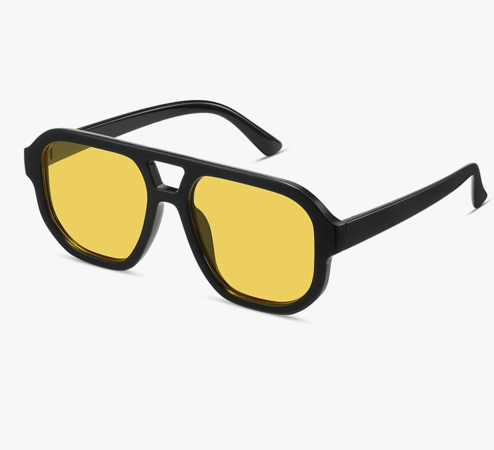 livho Trendy Polarized Square Aviator Sunglasses Women Men Square Eyewear Frame, Retro Sun Glasses for Women Men 2025 Shades