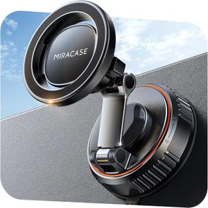 Miracase for MagSafe Car Mount[3600gf Strong Magnet & 89+LBS Suction Base]Vacuum Magnetic Phone Holders for Your Car, 360° Adjustable Dashboard & Windshield Mount with Dash Accents for All Smartphones