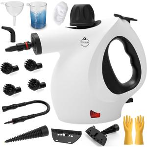 Pressurized Upgraded Handheld Steam Cleaner for Home with 13 pcs Accessories, Chemical-Free Multi-Purpose 450ML Steamer for Cleaning Car, Furniture, Floor, Tile Grout and Home Use