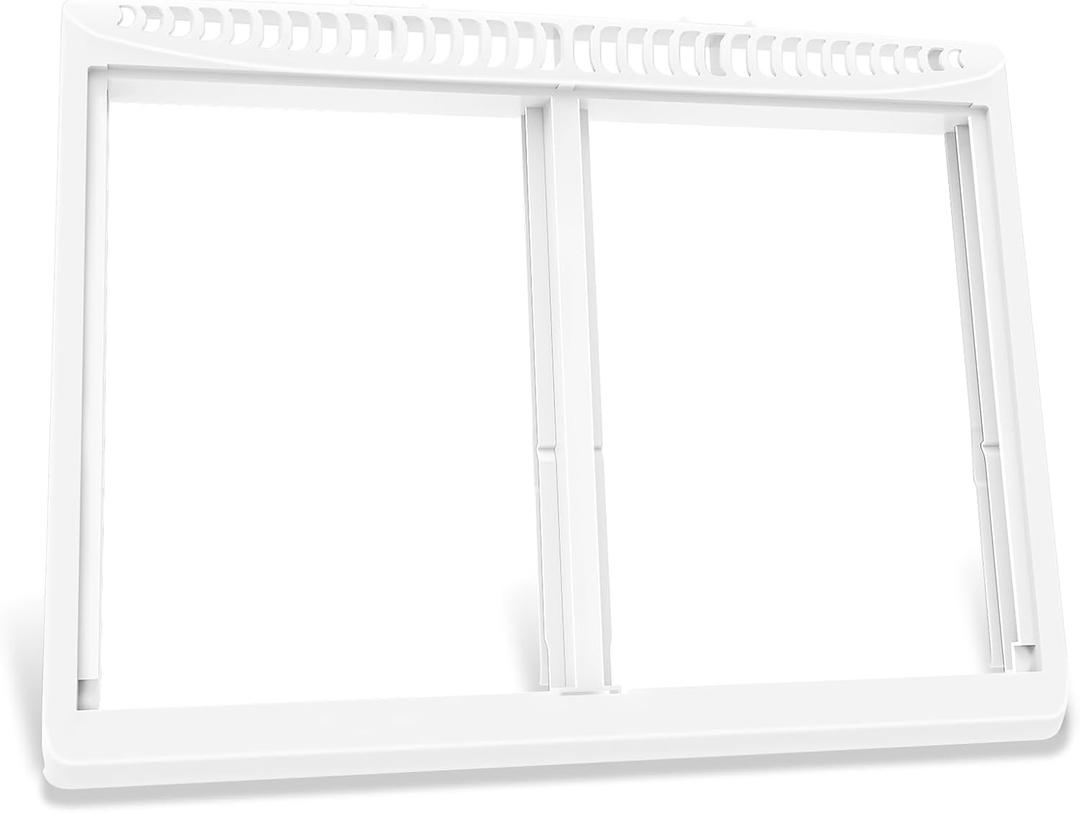 UPGRADED 240364701 Refrigerator Crisper Drawer Cover Frame Compatible with Frigidaire Crisper Drawer Replacement 242201802 Crisper Pan Cover Unit 240364723 242201801 Fridge Crisper Shelf Cover